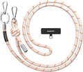 MAGEASY Universal Cell Phone Lanyard - Anti-Theft Thick Rope Crossbody Phone Strap for iPhone 16 Pro Max & Most Smartphones, for Men & Women | 8.3mm Beige/Orange
