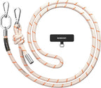 MAGEASY Universal Cell Phone Lanyard - Anti-Theft Thick Rope Crossbody Phone Strap for iPhone 16 Pro Max & Most Smartphones, for Men & Women | 8.3mm Beige/Orange