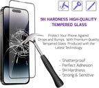 For iPhone 14 Pro Max Screen Protector Tempered Glass [Black Edge] Compatible with Apple Dynamic Island (2 Pack)