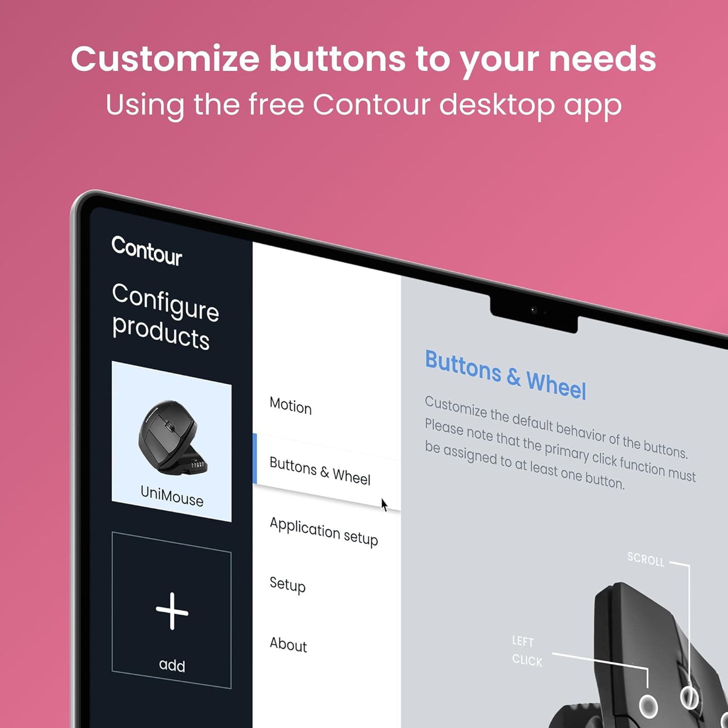 Contour Unimouse Ergonomic Vertical Mouse – Adjustable 35°-70° Angle, Customizable Thumb Rest, Wired, 6 Programmable Buttons, Ideal for All Day Comfort, Carpal Tunnel and Pain Relief