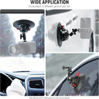 NEEWER 6" Suction Cup Camera Mount Compatible with GoPro, Metal Car Windshield Dash Ball Head Magic Arm with Action Cam Adapter Cleaning Cloth for DSLR Phone Holder, for POV Video Recording, CA013