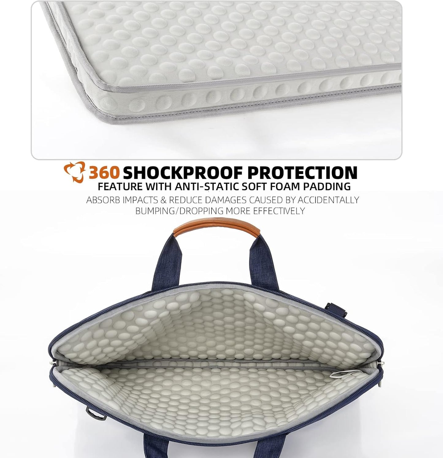 KINGSLONG Slim 17.3 inch Laptop Bag Sleeve Carrying Case with Shoulder Strap, Notebook Ultrabooks Computer Handbag Cover for Men Women Fit for Acer Asus Lenovo HP Toshiba Blue