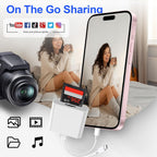 SD Card Reader for iPhone iPad, USB C & Lightning Dual Interface Memory Card Reader, Digital Camera Adapter to iPhone/MacBook/USBC Laptop for SD/TF/Sim Card, Plug & Play, Camera Accessories