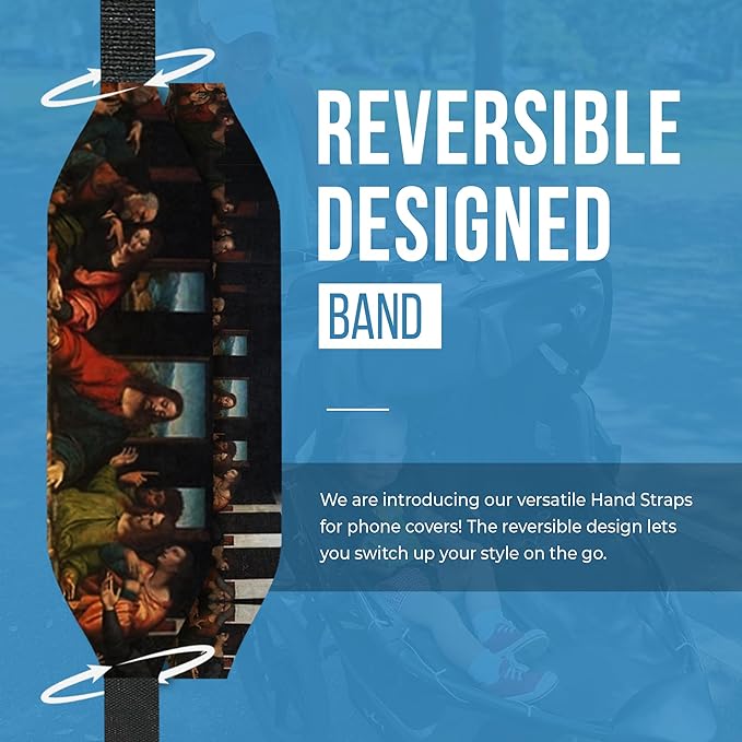 Customizable Universal Phone Grip Strap| Pack of 2| Reversible Phone Hand Strap for Phone Cases As Phone Loop Holder| Secure Handling By Comfortable Phone Strap - Last Supper