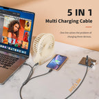 Multi Charging Cable 5 in 1, 2Pack 5FT USB C/A Multi Charger Cable to Type-C/Micro USB Port, Nylon Braided USB C Multiple Charger Cord for All Devices, Universal Phone Charger Cord for Cell Phones