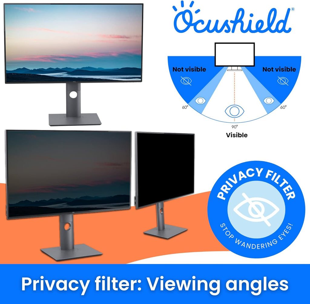 Ocushield 12.1” (16:10) Premium Anti Blue Light Screen Protector with Privacy Filter for Laptop - Blue Light Blocking for Eyes - Anti-Glare Film (261 x 164 mm)