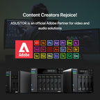 Asustor Lockerstor 4 Gen2 - AS6704T | 4-Bay NAS, Quad-Core 2.0GHz Processor, 4 M.2 NVMe Slots (PCIe 3.0), Dual 2.5GbE, Expandable to 10GbE, 4GB DDR4 RAM, (No Drive)