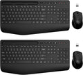 Wireless Keyboard and Mouse Combo 2 Pack - Full-Sized Ergonomic Keyboard with Wrist Rest, Phone Holder, Sleep Mode, Silent 2.4GHz Cordless Keyboard Mouse Combo for Computer, Laptop, PC, Mac, Windows