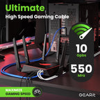 GEARit Cat 6 Ethernet Cable Pack - 5-Pack 6 ft Cat6 Ethernet Patch Cables | RJ45 Network Patch Cable, 10 Gbps Snagless Gold-Plated Connectors - Ethernet Cable Cat 6 for PC, TV, Router - Black