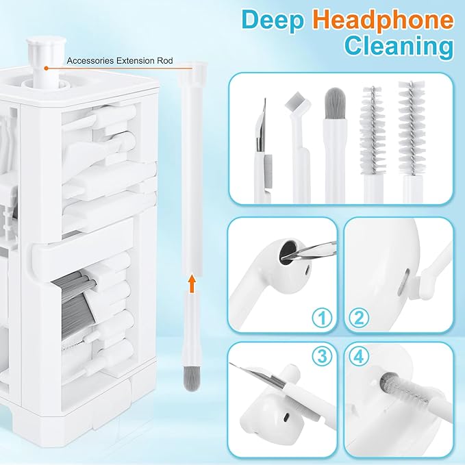 ARVOK Phone and Laptop Cleaning Kit, 32 in 1 Computer Laptop Cleaner Kit, Multi-Function Electronic Cleaner Kit for Earbuds, Cellphones, Keyboard, Screens, Camera Lens, Chargers, Electronics Devices