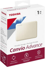 Toshiba Canvio Advance 1TB Portable External Hard Drive USB 3.0, White - HDTCA10XW3AA