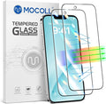 MOCOLL 2PCS for iPhone 14 Screen Protector 6.1 inch Anti Blue Light HD Clear Full Screen Film Eye Protection Easy to Install 9H Hardness Anti-scratch Bubble-free Tempered Glass