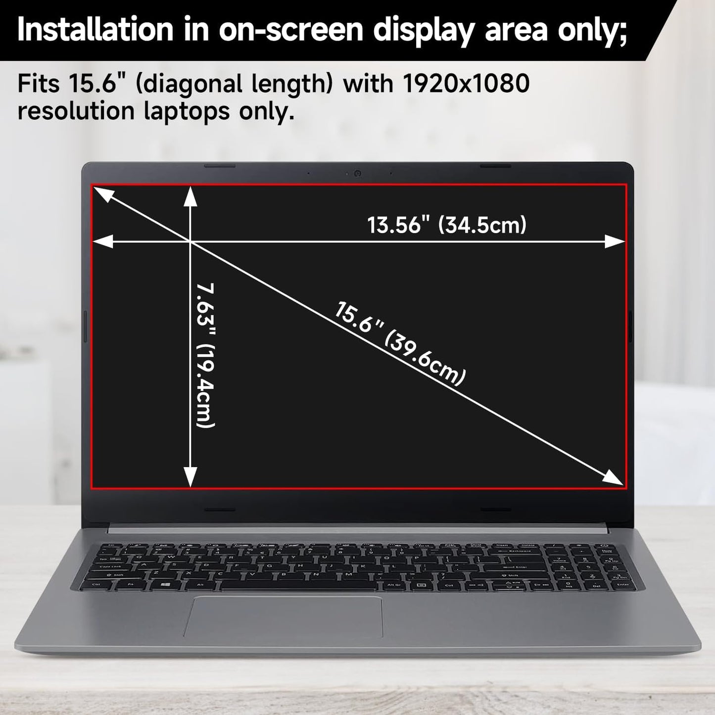 15.6 Inch 1920x1080 Laptop Privacy Screen Filter, Anti Blue Light Glare & Anti Scratch Computer Privacy Shield for 15.6" with 16:9 Aspect Ratio Laptop