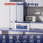 12V 100Ah LiFePO4 Battery, 4000+ Deep Cycle Lithium Battery, Built-in 100A BMS, Ideal for Trolling Motor, RV, Solar Panel Systems, and Off-Grid Power Solutions