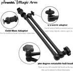 Camera Magic Arm articulating arm- 20 Inch Metal Adjustable Friction Articulated arm with Super Clamp/Phone Clip, for Various Action Camera/DSLR/LCD Monitor/LED Lights/Cell Phone