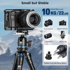 SIRUI Mini Tripod with 360° Panoramic Ball Head, Tabletop Travel Tripod for Camera, Quick Release System, Max Load 33lbs/15KG, Max Height 16.7”, AM-203+KS-5 (AM-203+KS-5)