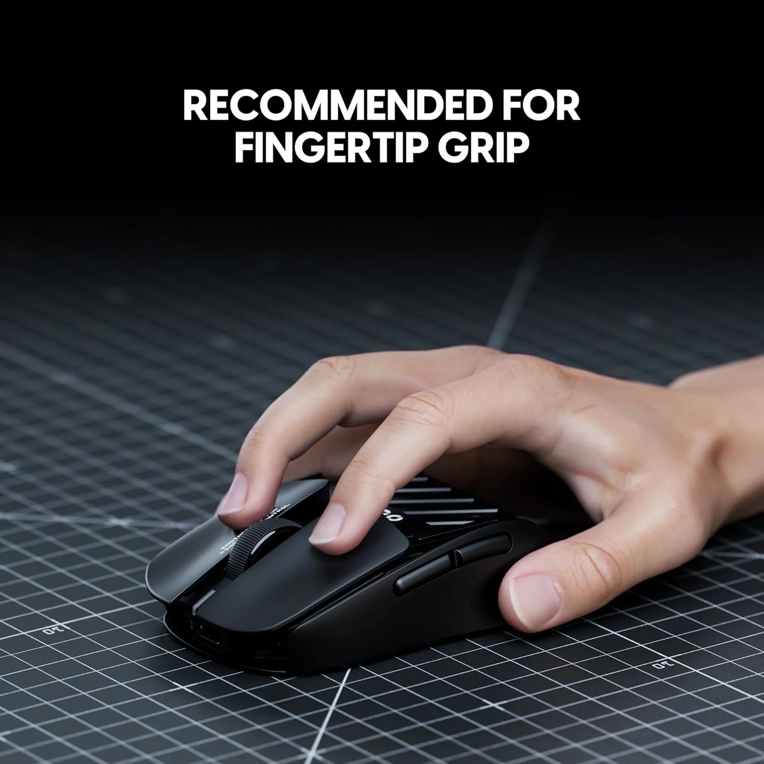 Pulsar Gaming Gears LAB X2F Wireless Fingertip Gaming Mouse, Ultra Lightweight 1.34 oz (38 g), HUANO Blue Pink Dot Switches, 32,000 DPI, 750 IPS, XS-1 Sensor, 8K Compatible (Black)