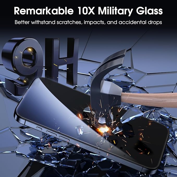 MOCOLL Anti-Blue Light Screen Protector for iPhone 15 Pro – 9H Tempered Glass, Eye Protection, HD Clarity, Anti-Fingerprint, Easy Installation