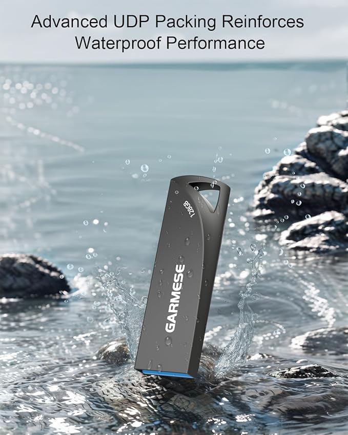128GB USB Flash Drives, 2-Pack Waterproof Metal USB 3.0 Memory Stick, Slim Thumb Drive Portable Pen Drive with Keychain Hole Stylish Jump Drive for PC Computer