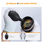 K&F CONCEPT 23 in 1 Camera Lens Cleaning Kit for DSLR Filter with Replaceable Cleaning Pen+Air Blower+Cleaning Liquid+Cleaning Cloth*2+Full-Frame Swab*10+Vacuum Cleaning Cloth*6+Anti-Static Gloves