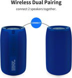 Bluetooth Speaker,MusiBaby Wireless,Waterproof,Outdoor,Portable Speaker,Dual Pairing,Loud Stereo,Booming Bass,24H Playtime Wireless Speakers for Home,iPhone,Party,Gifts(Blue)