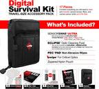 Photographic Solutions Digital Survival Kit - Type-4 (33mm) Sensor Swabs, PEC-PAD Photo Wipes, E-Wipe Packet, Eclipse Optic Cleaning Fluid - Camera Cleaning Kit with Travel Bag