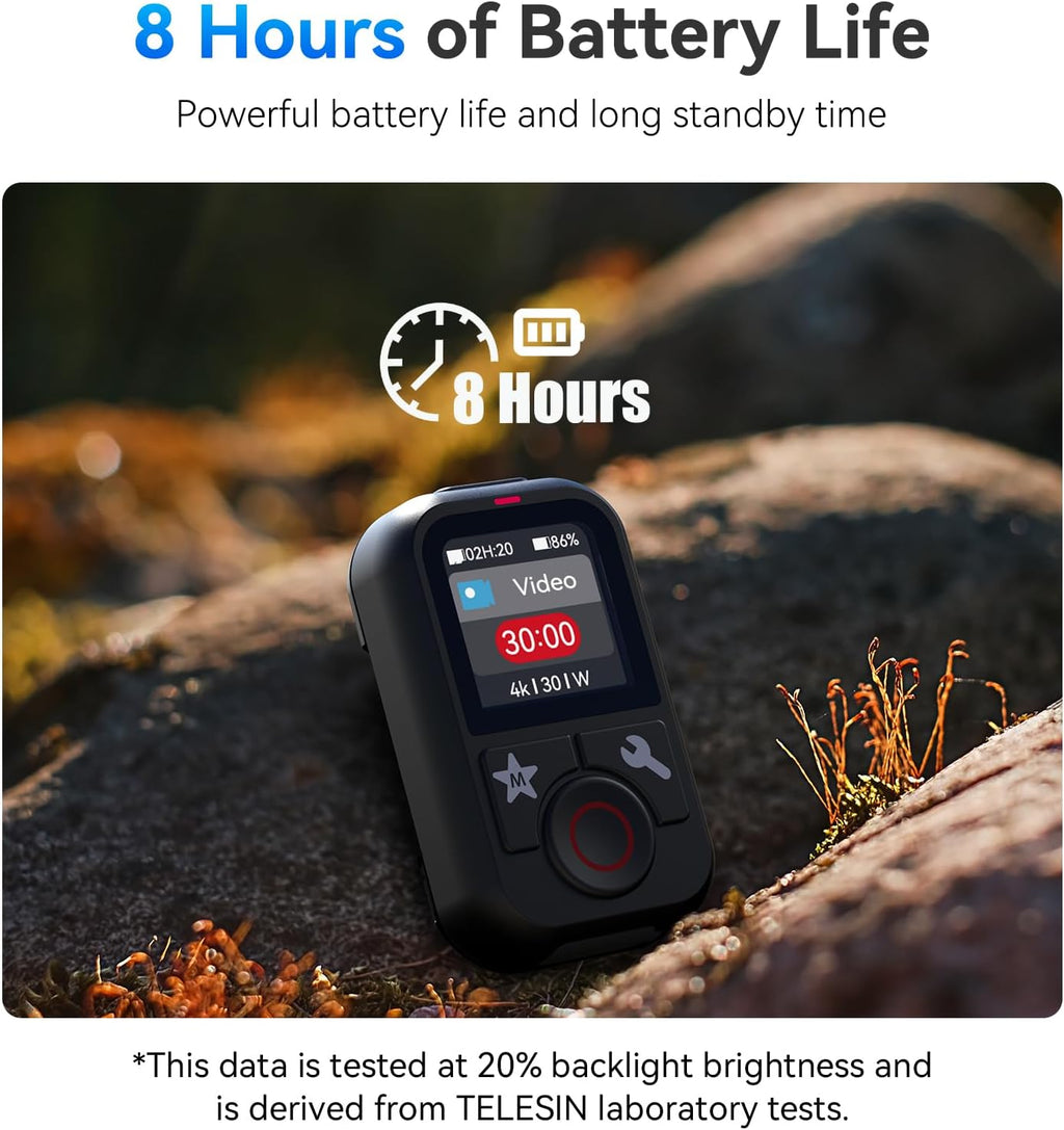 TELESIN T13 Waterproof Wireless Remote Control for GoPro | Color LCD Dispaly, Smart Controller with Wrist Strap Compatible with Go Pro 13 12 11 10 9 8 Black Max Mini Action Camera Accessories