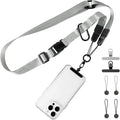 Adjustable Crossbody Phone Lanyard, Universal Phone Wrist Strap and Phone Neck Strap with Tether Tab, Phone Lanyard with Quick Release, Suitable for iPhone and Most Smartphones, Grey