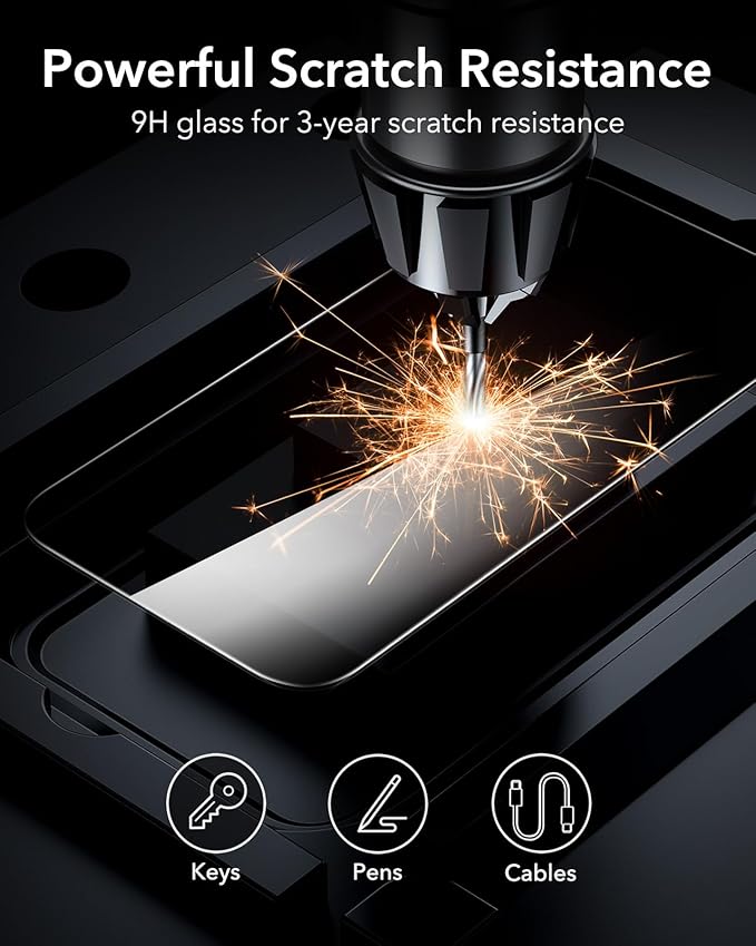 ESR 3 Pack for iPhone 15 Pro Privacy Screen Protector, Anti-spy Tempered-Glass Privacy Screen Protector with Flawless Fit Tray, Micro-curved Edges, Case Friendly
