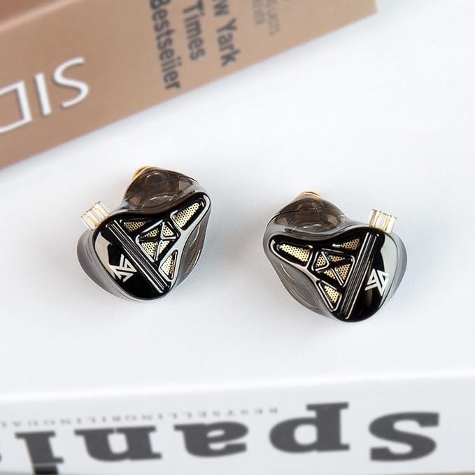 Kinboofi IEM Headphone with Mic, KZ DQS HiFi Dynamic Drivers Earphone Earbuds Bass 2pin 3.5mm Sports Music Game Headphone (Black, with Mic)……