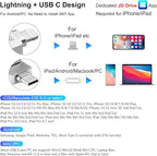 Apple MFi Certified 512GB Photo-Stick-iPhone 16/15/14/13 Memory Flash-Drive-Photo-Stick iPad Lightning USB C Flash Drive Android Photo-Stick iPhone-USB-Drive iPhone-Photo-Transfer-Stick iPhone-Storage