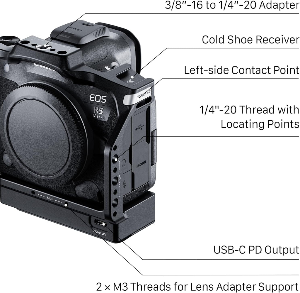 Tilta Camera Cage Advanced Kit with Cooling System Compatible with Canon R5 Mark II - Black