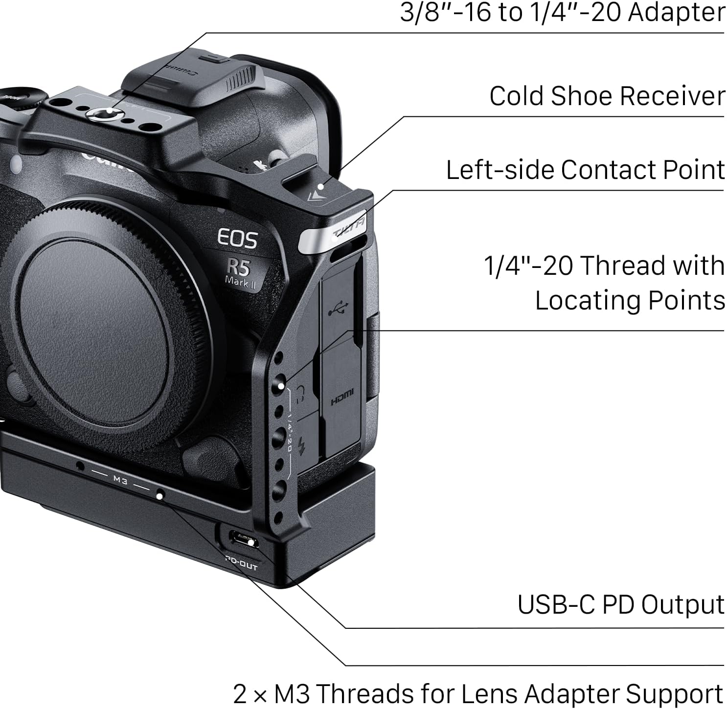 Tilta Camera Cage Advanced Kit with Cooling System Compatible with Canon R5 Mark II - Black