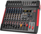 Pyle Professional DJ Audio Mixer Controller - 8Channel DJ Controller Sound Mixer w/ DSP 380 Preset Effects, Recording, USB, 6 XLR Mic/Line Input, AUX, FX Processor MP3 Player, Headphone Jack - PMX648