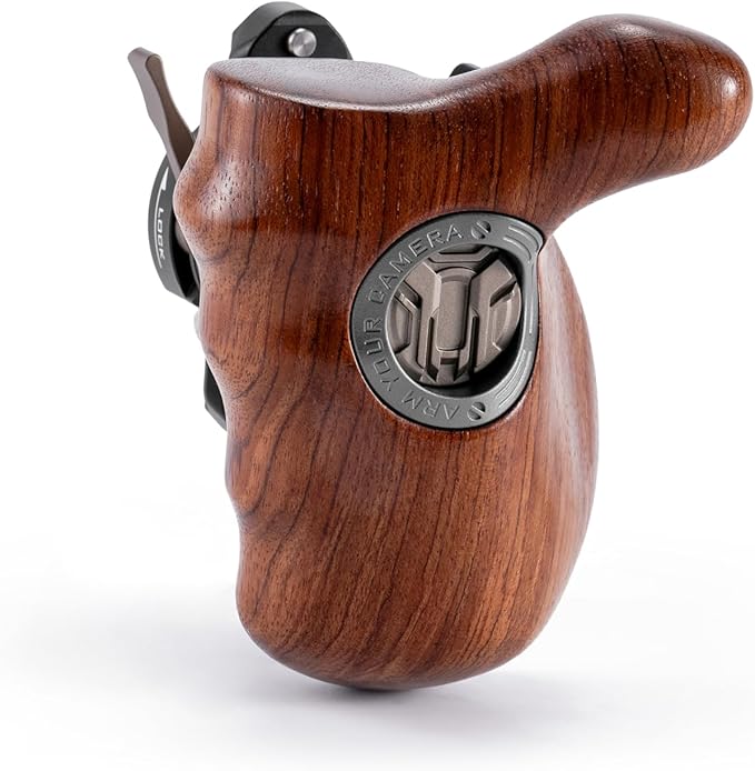 Tilta Advanced Left Side Wooden Handle (NATO Rail - Type VIII) | Black Walnut Wood & Aluminum Alloy Build | Quick Release Button