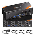 KVM Switch 3 Monitors 3 Computers 8K@60Hz/4K@120Hz, HDMI DP KVM Switches for 3 PC Sharing Triple Monitor and Keyboard Mouse with Power Adapter, Wired Extend Controller and USB3.0 Cables