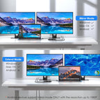 WAVLINK USB C and USB 3.0 to Dual 4K DisplayPort/HDMI Adapter, Displaylink Monitor Splitter Extended Display for Dual Monitor 4K@60Hz, HDMI/DP Splitter Compatible with Mac M1-M4,Window Laptop-Black