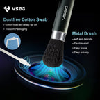 VSGO Professional Lens Cleaning Kit with Air Blower Folding Pouch Microfiber Lens Cloth Wet Wipes Lens Cleaner Metal Brush Cotton Swab Compatible for Optical Camera Lens Phone Laptop Cleaning(VS-A2E)