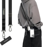 MAGEASY Universal Cell Phone Lanyard Crossbody - Anti-Theft Crossbody Phone Strap for iPhone 16 Pro Max & Most Smartphones, for Men & Women | 20mm (Black)