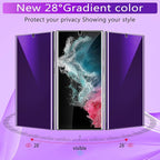 [2+2 Pack] Lesakit Anti-Blue Light Privacy Screen Protector for Samsung Galaxy S22 Ultra 6.8 inch with 2 Pack Camera Lens Protector, [Support Fingerprint ID] Anti Spy TPU Flexible Screen Protector-