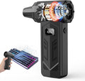 Compressed Air Duster,350,000RPM Turbo Jet Blower with LED Display and Light,4-Gear Adjustable Mini Air Broom,Electric Air Duster for Keyboard,PC,Car and Home,Replace Compressed Air Can (Black)