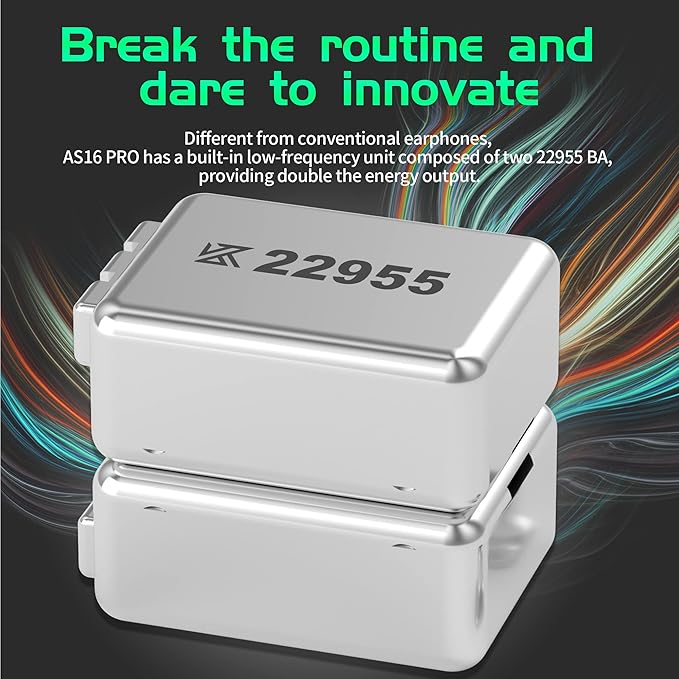 KZ AS16 PRO in Ear Monitor,8 BA Units on Each Side Wired Earphone with Detachable Cable HiFi IEM Earbuds,Stage Monitor Earphone HiFi Earbuds Headphone for Musician Audiophile(Cyan,Without Mic)