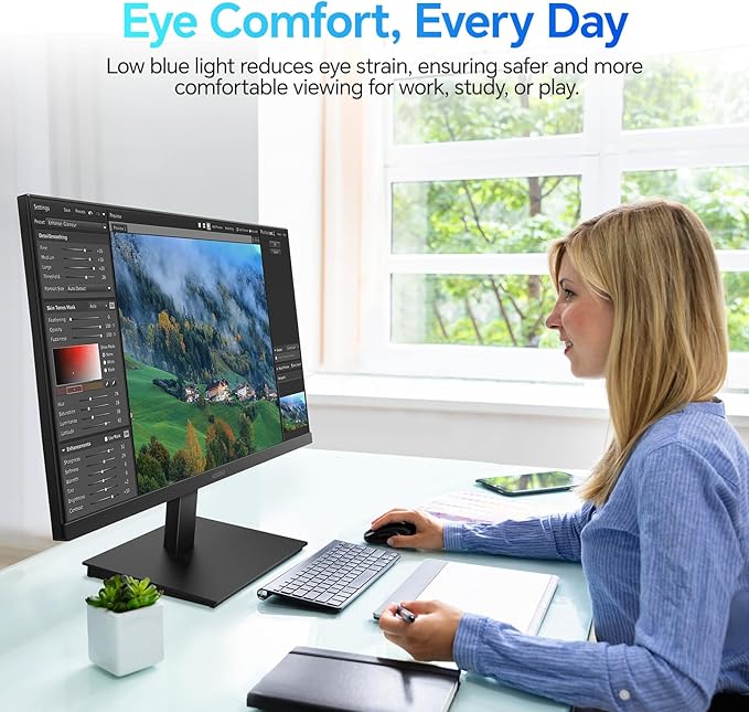 KOORUI 27 Inch QHD (2560x1440) IPS Ultra-Thin Computer Gaming Monitor, 100Hz Refresh Rate, DCI-P3 95%, FreeSync & G-Sync, 1ms MPRT, VESA 100x100mm, Tilt Adjustable for Game and Work