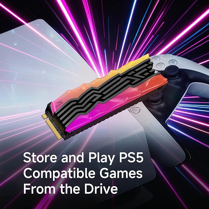 S790R 2TB NVMe M.2 SSD PCIe 4.0 x4, Internal Solid State Drive with RGB Heatsink, Up to 7450MB/s, 3D NAND TLC, PS5 Compatible, Ideal for Gaming, Creators & Professionals