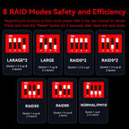 8 Bay Hard Drive RAID Enclosure with Cooling Fan for 2.5/3.5" SATA HDD/SSD with USB A/C 3.0＋eSATA Cable, 3.5 Hard Drive Enclosure Supports 160TB Capacity, 8 RAID Modes, DAS(NO NAS)