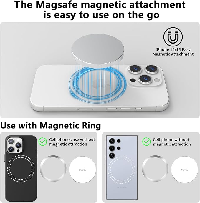 P10 Magnetic PSSD 2TB，for iPhone MagSafe Portable SSD, Upto 2000MB/s-Type-C, SM2320，USB 3.2 Gen 2x2 20Gbps, Connectivity, Updated Firmware - Portable Magnetic External Solid State Solution