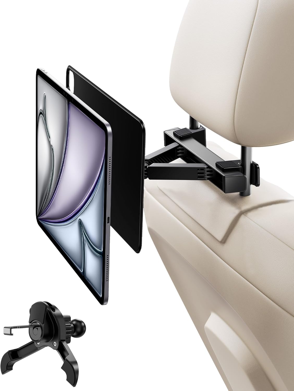 KU XIU Magnetic iPad Holder for Car Headrest,Backseat Tablet Car Mountfor iPad Pro 13" M4 (2024) Only,iPad Car Holder Back Seat Travel Accessories Long Road Trip Essentials for Kids