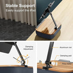 Lap Beanbag Cozy Kindle Pillow Stand for Bed with Adjustable Arm, 360° Tablet Holder, Fits 4.7"-13" Kindle, iPad, Phone, Lap Desk for Hands Free Reading in Bed, Couch, Sofa,Gray