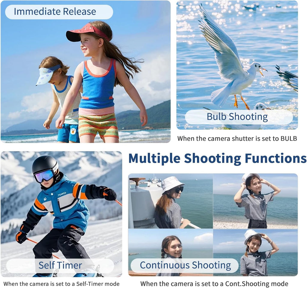 Camera Rechargeable Shutter Release for Sony, AODELAN Wireless Remote Control Zoom Focus Record Compatible with Sony ZV-E10,ZV-1F,ZV-1,A6400,A6700,A7C,A7III,A9,A9 II,DSC-RX0 II,Replace RMT-P1BT(White)