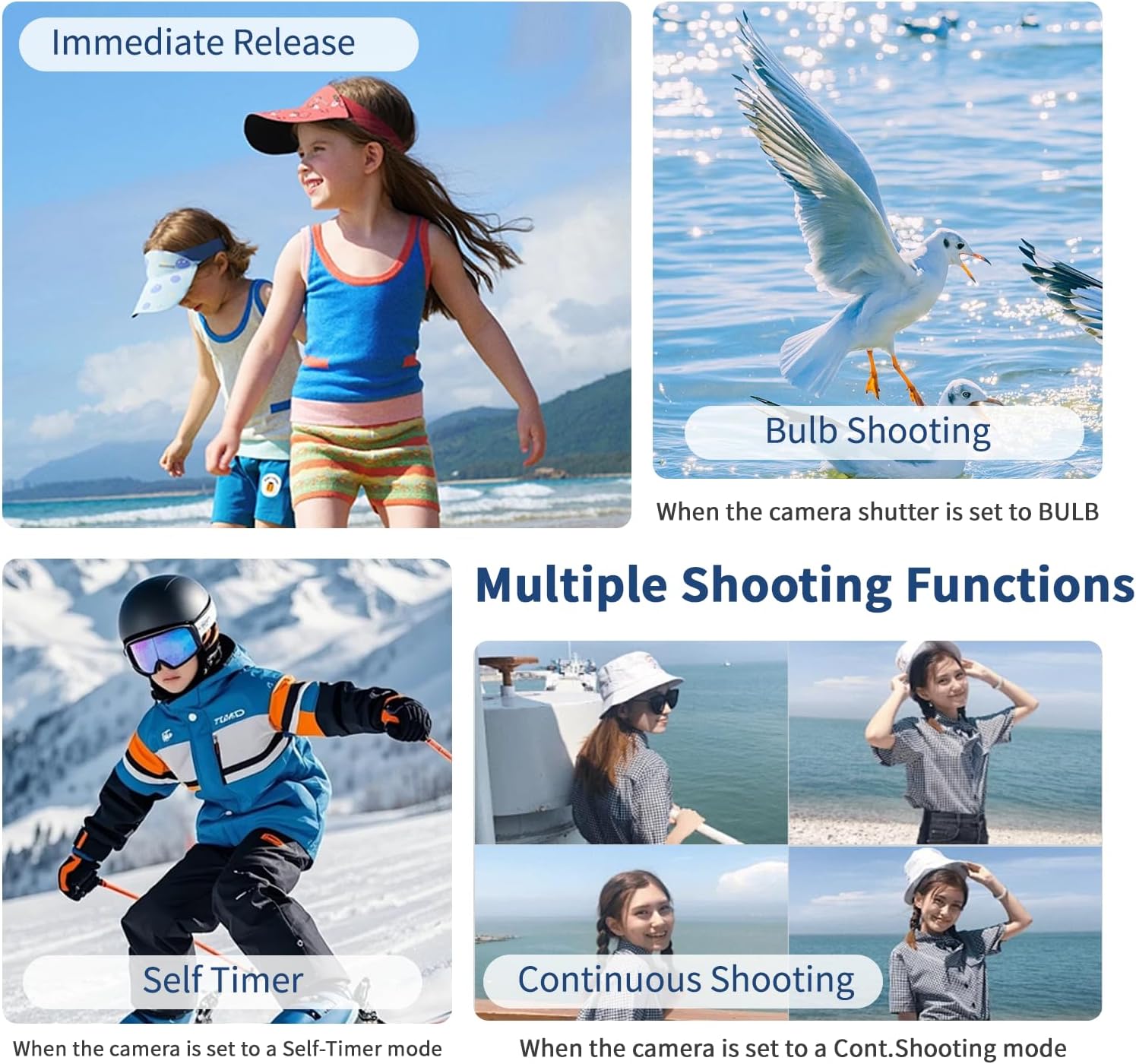 Camera Rechargeable Shutter Release for Sony, AODELAN Wireless Remote Control Zoom Focus Record Compatible with Sony ZV-E10,ZV-1F,ZV-1,A6400,A6700,A7C,A7III,A9,A9 II,DSC-RX0 II,Replace RMT-P1BT(White)